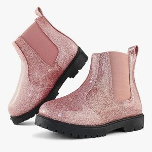 Hawkwell Girl's Fashion Shiny Chelsea Boot Kids Ankle Boots